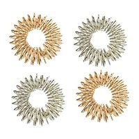 Artibetter 5pcs Finger Acupressure Massage Rings Chinese Medicine Acupressure Massage Rings (Silver+Golden)