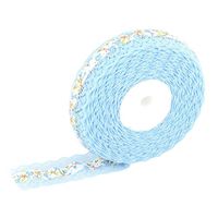 uxcell Floral Pattern Lace Household Wedding DIY Gift Decorative Crafting Ribbon Roll Light Blue