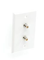 THE CIMPLE CO - White Video Wall Jack for Twin (Dual Coax Cable) F Type Coaxial Wallplate (Wall Plate) - TWo 3 GHz Couplers approved for Comcast, DIRECTV, Dish Network, and Antennas (4 Pack)