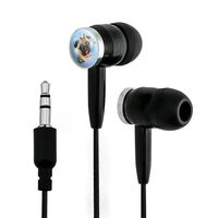 Graphics and More Pug Dog Butterflies Selfie Novelty in-Ear Earbud Headphones - Black