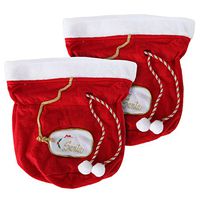 Christmas Gift Bags, Santa Gift Bags, Set of 2 Santa Bags, Fabric Gift Bags, Large Gift Bags, Reusable Christmas Bags, Christmas Gift Bag Set, Red Gift Bags