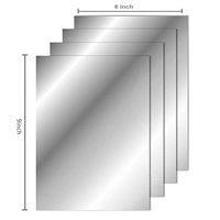 Flexible Mirror Sheets with Self Adhesive Back, Mirror Stickers 6 X 9 Inches, 4 Mirrored Sheets, Non Glass, Easy to Use and Cut to Size（2019）