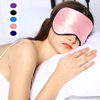 Silk Sleep Mask & Blindfold, Soft Eye Mask with Adjustable Head Strap, Deep Rest Eye Masks for Sleeping Night Eyeshade, Eye Cover for Travel, Shift Work & Meditation (Pink)