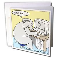 3dRose Elephant without Memory - Greeting Cards, 6 x 6", Set of 6 (gc_1412_1)