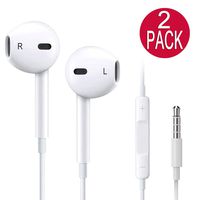[2 Pack] Headphones/Earphones/Earbuds, WODIPO 3.5mm Wired Headphones Noise Isolating Earphones Built-in Mic&Volume Control Compatible Apple iPhone 6 6S Plus 5 5S iPod iPad Samsung and 3.5mm Devices.