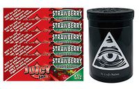 Herb Airtight Container Fresh Kettle with Juicy Jay's Strawberry 1.25 Flavored Hemp Rolling Papers 5 Count DC Crafts Nation- Illuminati