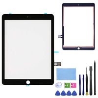 FeiyueTech Black iPad 6th Gen 2018 (A1893 A1954) Touch Screen Digitizer Replacement Front Glass Assembly -Includes Camera Holder+PreInstalled Adhesive + Tools kit (Without Home Button).