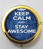 BlackKey Keep Calm and Stay Be Awesome 3-Compartment Decorative Pocket Gift Box Case Organizer for Pill, Color 2 -1079