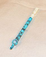 Aluminum Medwakh – Turquois with Splash Design (AL061B)