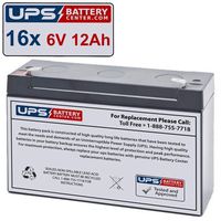 (16) 6V 12Ah F2 - UPSBatteryCenter Battery Set Replacement for Powerware NetUPS SE 2000 RM UPS