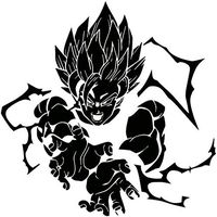 zhehao DBZ Dragon Ball Z Super Saiyan Goku, Die Cut Vinyl Decal, for Windows, Cars, Trucks, Toolbox, Laptops, MacBook-virtually Any Hard Smooth Surface (Black)