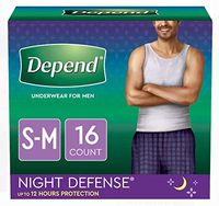 Depends Men Overnight Disposable Underwear Small/Medium