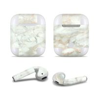 Masino Bluetooth Headset Protective Sticker Protector Decal Skin Cover for Apple AirPods 2 & 1 with Charging Case, NOT Compatible with AirPods 2 Wireless Charging Case (Marble Light Yellow)