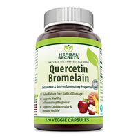 Herbal Secrets Quercetin 800 Mg with Bromelain 165 Mg, 120 Veggie Capsules (Non-GMO) - Supports Cardiovascular & Immune Health * Supports Healthy inflammatory Response *