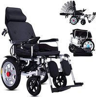 Foldable Power Compact Mobility Aid Wheel Chair,Lightweight Electric Wheelchair Portable Medical Scooter,Supports 265 Lb,with Pedals and Seats