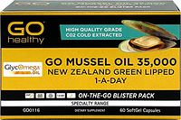 GO Healthy Go Mussel Oil 35000 Extract 60 Capsules New_Zealand Green Lipped Mussels Joint-Health Supplement (1 Pack)