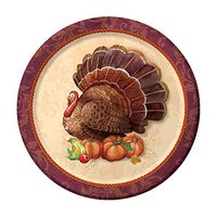 Creative Converting 8 Count Sturdy Style Paper Dinner Plates, 8.75", Thanksgiving Elegance