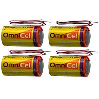 4x OmniCel ER26500 3.6V 8.5Ah Size C Lithium Battery with Wire Leads For Intrusion Sensors, Invisible Fencing,RFID Tracking, Asset Tracking, Theft Prevention, Locator Beacons, Fleet Monitoring