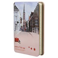 Metal Cover Pocket Journal Notepad Hardcover Mini Notebook Memo Scratch Pad Writing Book Diary with Kraft Ruled Grid Dot Paper, 128 Sheets, 5.9" x 3.9"