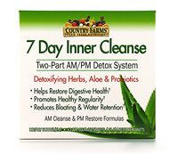 Country Farms 7 Day Inner Cleanse, AM/PM Detox System, Detoxifying Herbs, Aloe & Probiotics