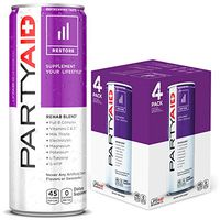 Partyaid Rehab Blend | Feel Good Tonight & Tomorrow | Contains 5-Htp, B-Complex, Milk Thistle, electrolytes | No Artificial Flavors or Sweeteners | Caffeine-Free | 100% Clean | 12 Fl Oz (Pack Of 4)