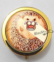 BlackKey Hedgehog 3-Compartment Decorative Pocket Gift Box Case Organizer for Pill, Color 2 -2199