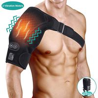 Chanmeen Shoulder Vibration Massage Heating Brace, Shoulder Heat Therapy Wrap with 3 Vibration and Temperature Setting for Pain Relief, Frozen Shoulder, Bursitis, Dislocated, Tendonitis, AC Joints, S