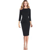 Hemlock Business Dress Lady, Women's Bodycon Dress Formal Dress Office Lady Dress Elegant Tunic Dress (XS, Black)