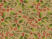 Pack of 1, Winter Greens 26" x 833' Full Ream Roll Gift Wrap for Holiday, Party, Kids' Birthday, Wedding & Special Occasion Packaging