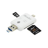 iMoreGro SD Card Reader,3 in 1 Micro SD/Memory/TF Card Adapter, Micro USB OTG Connector, Camera Card Viewer, External Storage Memory Compatible with iOS/Android Phones//Mac/PC