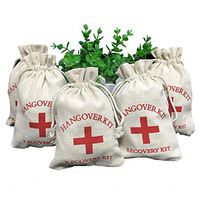 YaYiYo Wedding Party Decor Bag, Hangover Kit Recovery First Aid Wine Holder Bag, Bachelorette Party Favors, Pack of 10, 4 x 5.5 inch