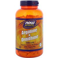 Now Foods Arginine & Ornithine 500/250mg - 250 Caps 6 Pack