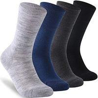 Facool Mens Womens Non-Binding Socks, Merino Wool Extra-Wide Ankle Diabetic Socks with Seamless Toe Cushion Sole 3 Pairs X-Large Dark Grey
