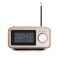 InstaBox i30 Multi-Functional Portable Retro Wooden Clock Radio with Dual Bluetooth Speaker, Digital FM Radio MP3 Player, Supports Micro SD/TF Card and USB with Remote Control