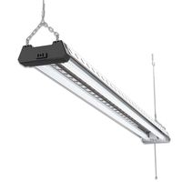 Sunco Lighting Industrial LED Shop Light, 4 FT, Linkable Integrated Fixture, 40W=260W, 5000K Daylight, 4000 LM, Surface + Suspension Mount, Pull Chain, Utility Light, Garage- Energy Star