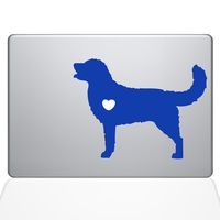 The Decal Guru I Love My Golden Retriever Decal Vinyl Sticker, 15" MacBook Pro (2016 & Newer Models), Dark Blue (1483-MAC-15X-DB)