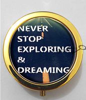 BlackKey Never Stop Exploring & Dreaming 3-Compartment Decorative Pocket Gift Box Case Organizer for Pill, Color 2 -928