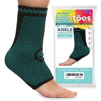 ZenToes Ankle Brace Compression Socks, Pair, Open Toe Sleeves Help Reduce Swelling and Inflammation, Promote Injury Recovery for Achilles Heel, Plantar Fasciitis, Joint Pain (Large)