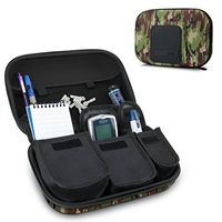 USA Gear Travel Medicine Organizer for Diabetic Supplies - Omnipod, Glucose Monitoring System, Syringes, Insulin Vials and Lancets - Compatible with ACCU-CHEK, Bayer Contour, TRUEtest - Camo Green