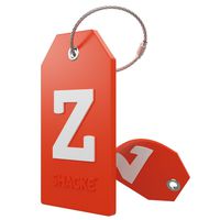 Initial Luggage Tag with Full Privacy Cover and Stainless Steel Loop - (Letter Z)