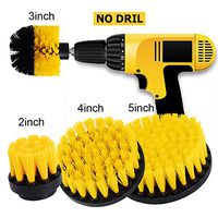 HIFROM Drill Brush -2" 3" 4" 5" Power Drill Attachment Medium Stiffness Bristles Scrubbing Scrubber Cleaning Kit for Kitchen Cabinets Counters Linoleum Bathroom Shower Tile Porcelain