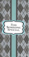 Embossed Silver Foil Handmade Money or Gift Card Holders ~ for Someone Special (Silver Diamond Background with Teal Stripe; Set of 6; Red Envelopes)