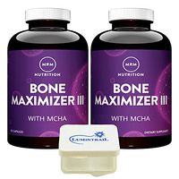 MRM Bone Maximizer III Bone Support Supplement with Vitamin K2 and MK7, 150 Capsules 2 Pack Bundle with a Lumintrail Pill Case