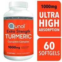 Turmeric Curcumin Softgels, Qunol with Ultra High Absorption 1000mg, Joint Support, Dietary Supplement, Extra Strength, 60 Count