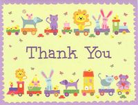 Kids Trains Boxed Thank You Notecards