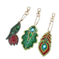 Keychain Painting, DIY Special Shape Full Diamond Diamond Pattern Key Ring Set Diamond Embroidery