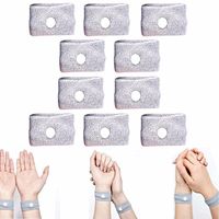 LONG7INES 10Pcs Grey Anti Nausea Acupressure Wristbands - Morning Sickness Pregnancy Sickness Motion Sickness Sea Sickness Travel Sickness Natural Motion Sickness, Ideal for Travel Pregnancy Gift