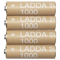 IKEA LADDA AA 1000 mAH Ni-MH Pre-Charged Rechargeable Batteries (Made in Japan)