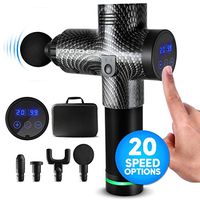 2020 Upgraded KingPower Massage Gun, Deep Tissue Percussion Portable Handheld Electric Body Massager for Sore Muscle and Stiffness, Vibration Drill Massager - Quiet Brushless Motor Cordless, 20 Speeds