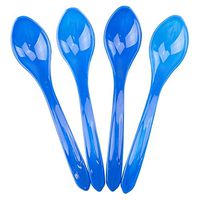 Curved Plastic Ice Cream Spoons - Blue Disposable Dessert Spoons - 5.75 Inch Birthday Party Spoons - Frozen Dessert Supplies - Fast Shipping! 500 Count